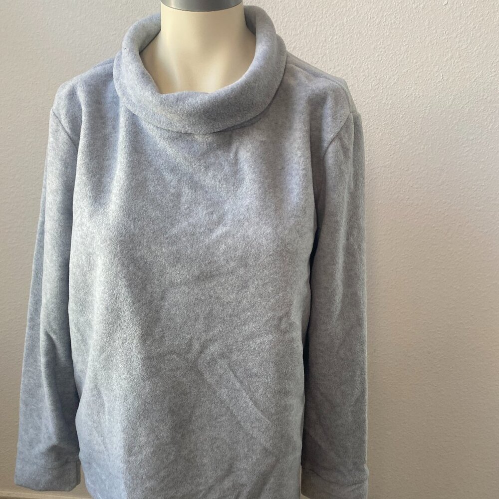 Kim Rogers Womens outwear Sweater Gray turtleneck fleece pullover XL NEW